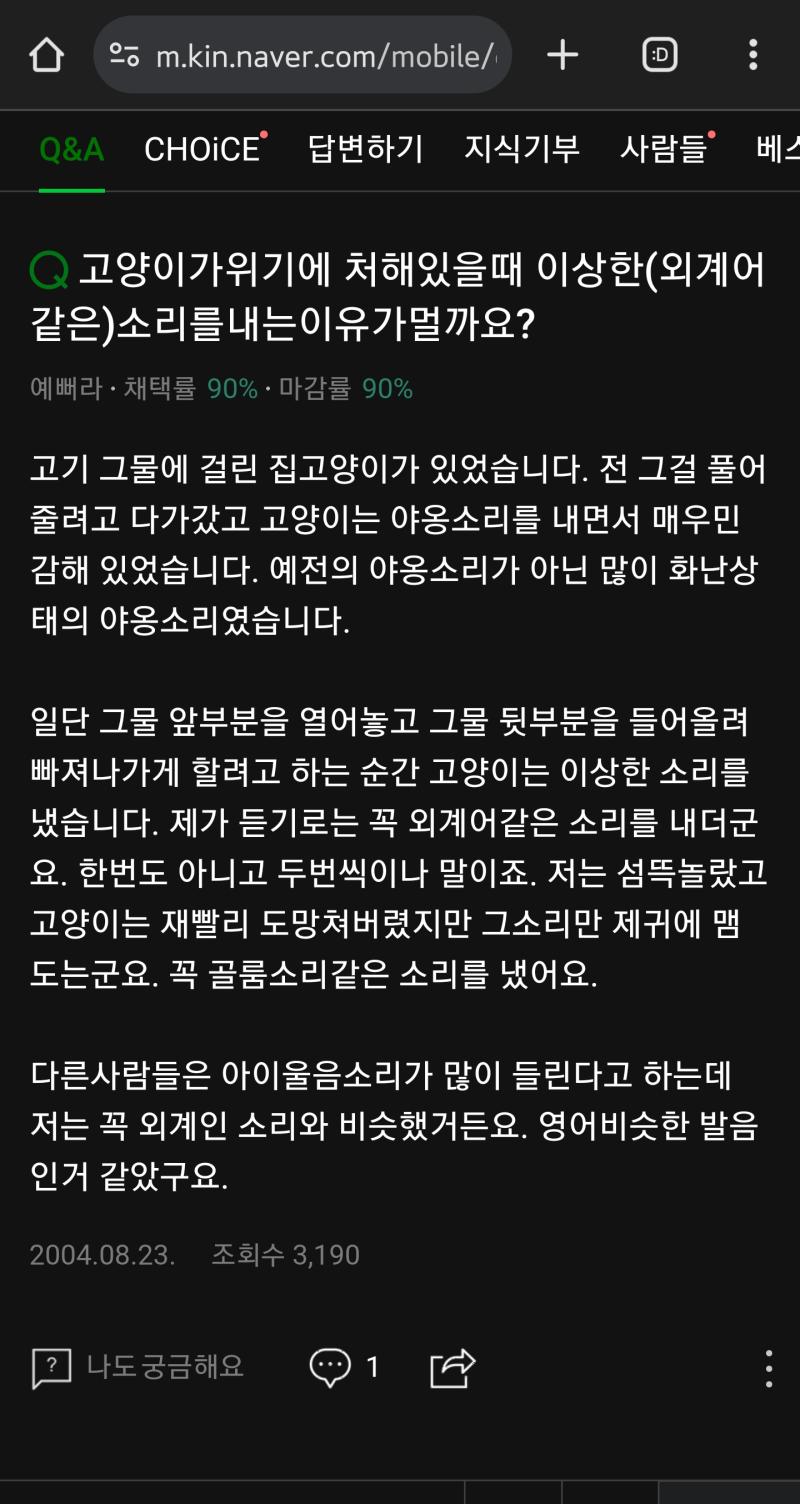 옛날 지식인 글중에 이런 글 보면 특유의 말투 때문에 개웃김 나도 분명 그시대 사람인데도...