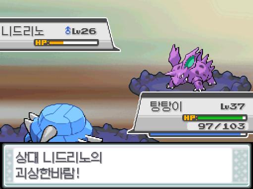 빌런트! 좋았어! 돌아와! 앞으로 조금이야! 힘내! 탕탕이! 상대 니드리노의 괴상한 바람! 탕탕이는 무엇을 할까? >>352 싸운다: 아이언헤드