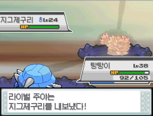 탕탕이의 사이코커터! 효과가 굉장했다! 상대 리아는 쓰러졌다! 탕탕이는 1242 경험치를 얻었다! 포켓몬 트레이너 연가람의 포켓몬 5 vs 라이