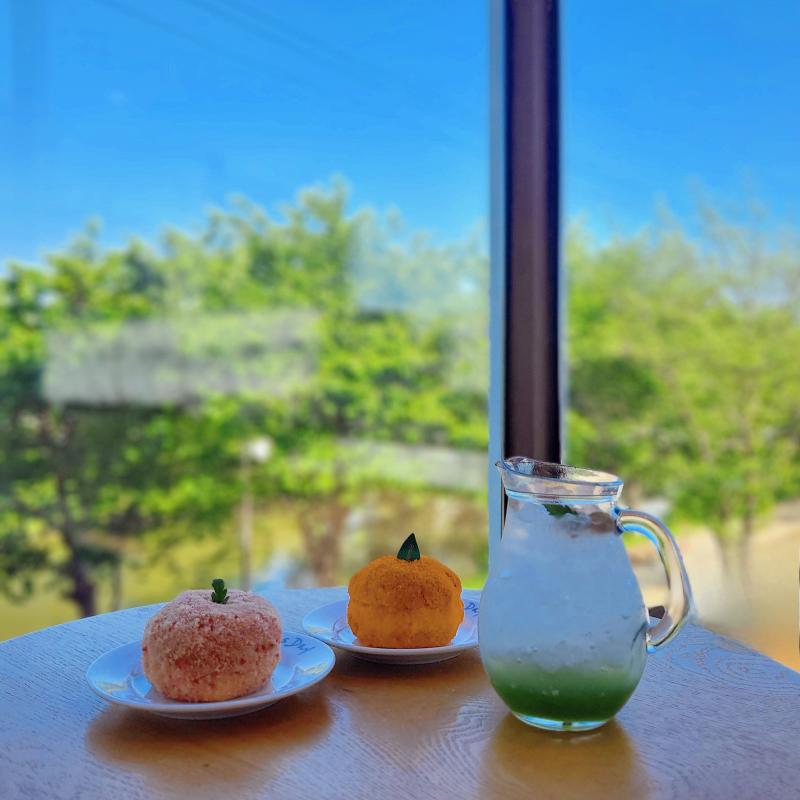 복숭아 크림도나스🍩 한라봉 도나스🍩 대파&베이컨 크림도나스🍩 아메리카노☕️ 청포도 에이드🍇 💬 어제 먹은 냠냠이 한라봉 비추..오렌지맛 감기약 