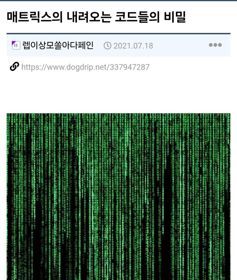 매트릭스 코드의 비밀