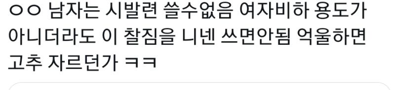 응 니네도 존나 쌍스려운말 좆같이 쓰잖아 이개같은 일베 X년들아 누가 보면 지넨 고운말 쳐 씨부리는줄 니네도 아갈이 더려운거 똑같은데 너흰 고귀