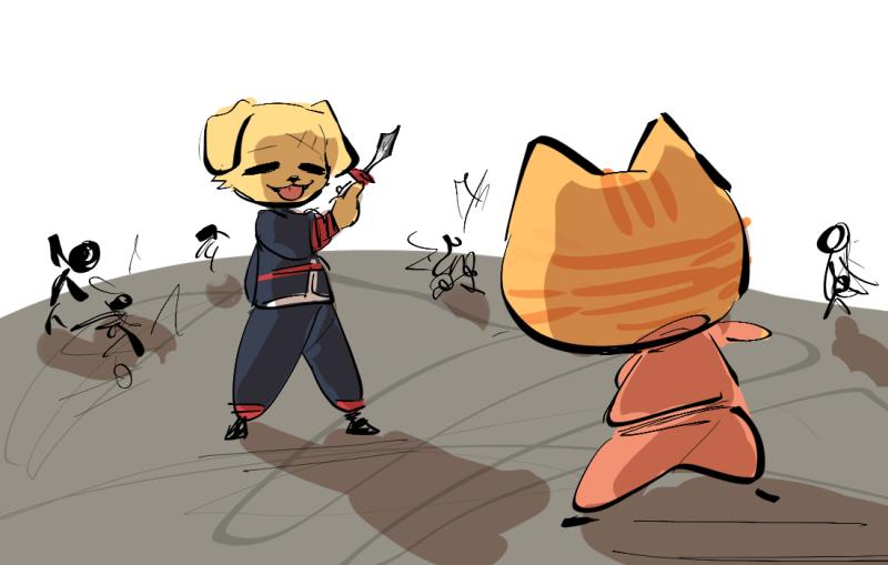 "코코타, 최대한 피하면서 체력을 아껴!!" 나는 코코타에게 조언했다! 코코타는 내 말을 듣고 공격을 최대한 피하면서 반격은 하지 않는 방식으로