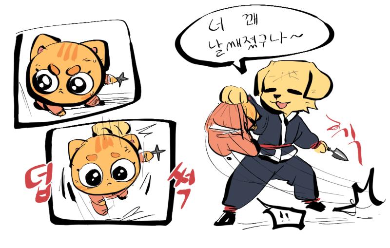 ...! 코코타는 도망칠 수 없다! 저거에 맞으면... 크게 다칠거야! 코코타가 다치는 걸 보고만 있어야 할까? 하지만 내가 경기장에 난입해서