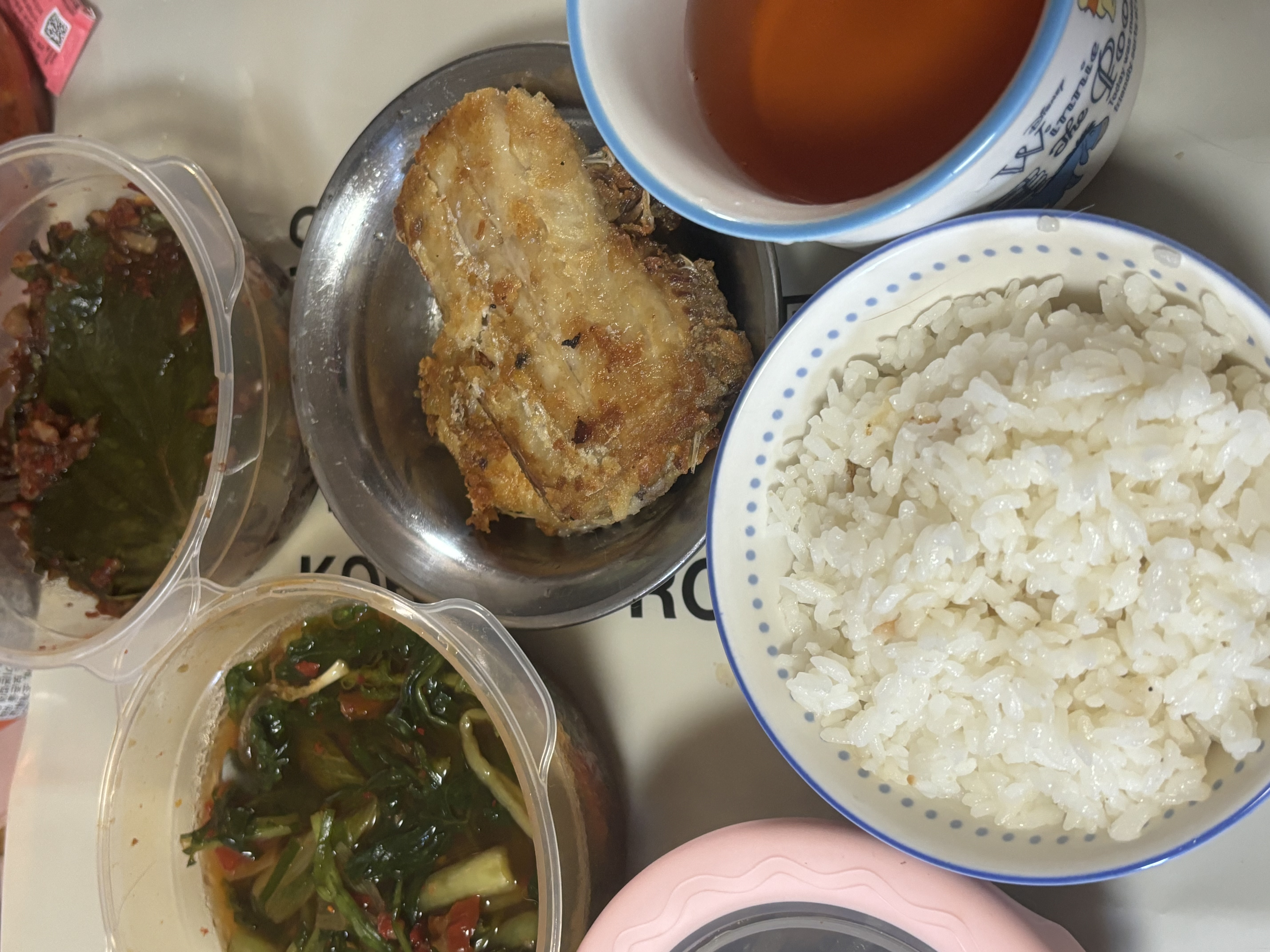 엄마표 아침 밥 갈치 열무 깻잎