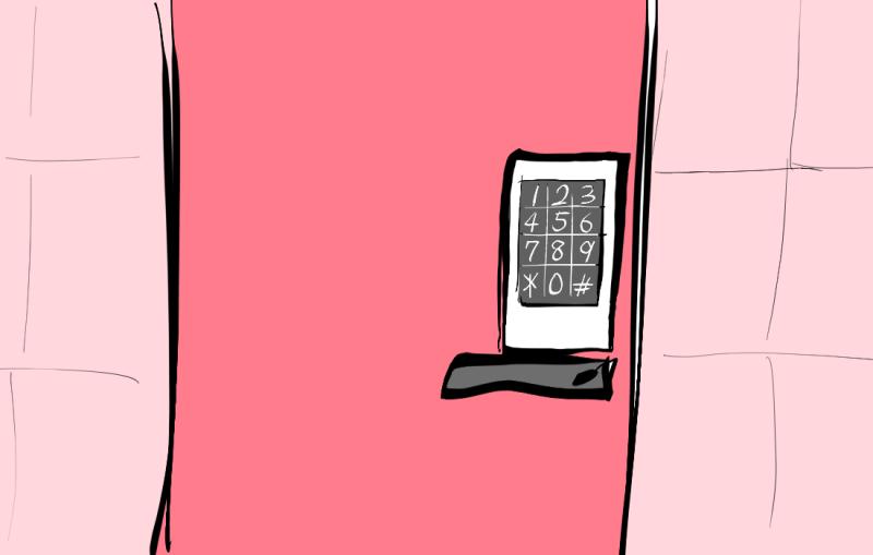 나는 창고문에 가까이 다가가보았따! 창고문에는 비밀번호 패드가 달려있 "앗! 거긴 가까이 가시면 안돼용!" 다냐가 나를 막았다!! 260년을 살