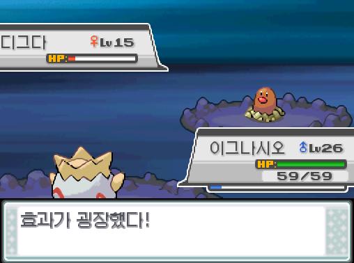 이그나시오의 거품광선! 효과가 굉장했다! 디그다의 대지의 힘! 이그나시오는 무엇을 할까? >>462 싸운다: 화염방사15/거품광선19/신통력30
