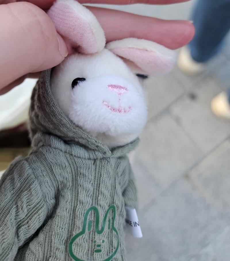 토낑이와 함께 하는 금요일 🐰 요즘 키링에 빠짐 매번 기분 전환으로 바꾸고 다니는데 오늘은 토낑이링 회색곰이야. 다이소에서 샀는데 오빠가 볼 때