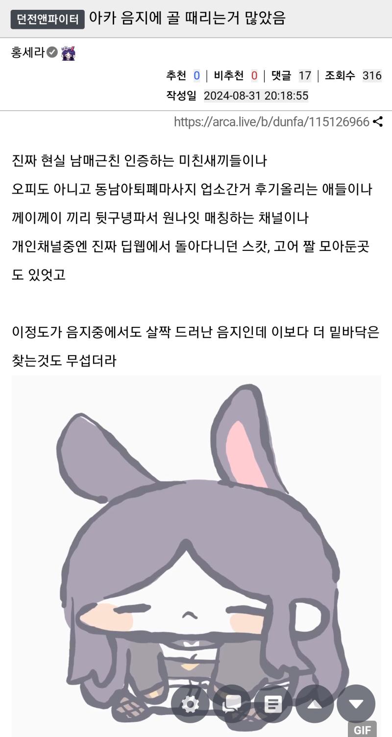거 좆같은 외국가서 마사지 성매매 하고오는 성매매충들 모인 채널 없어진건 좋긴한데 투디나 가상 관련 채널은 좀 냅둬