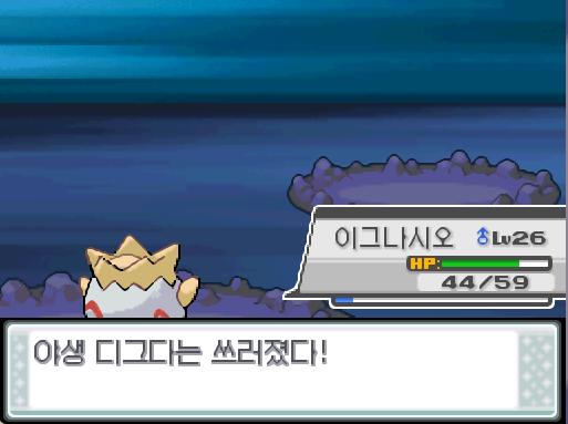 이그나시오의 누르기! 상대 디그다는 쓰러졌다! 이그나시오는 692 경험치를 얻었다.
