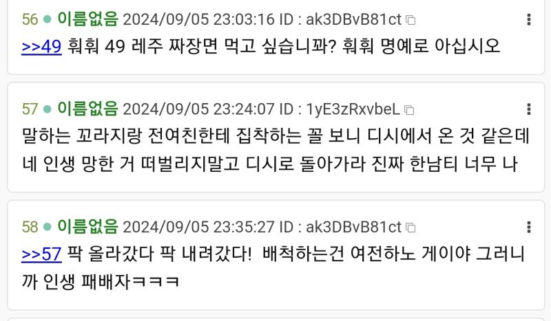 베충이도 노답인데 그렇다고 한남거리는 너도 알만하다.. 지칭할 명사가 그것밖에 없냐? 평소에 얼마나 써댄겨 그리고 스레주는 별 달고있는데 쟤가