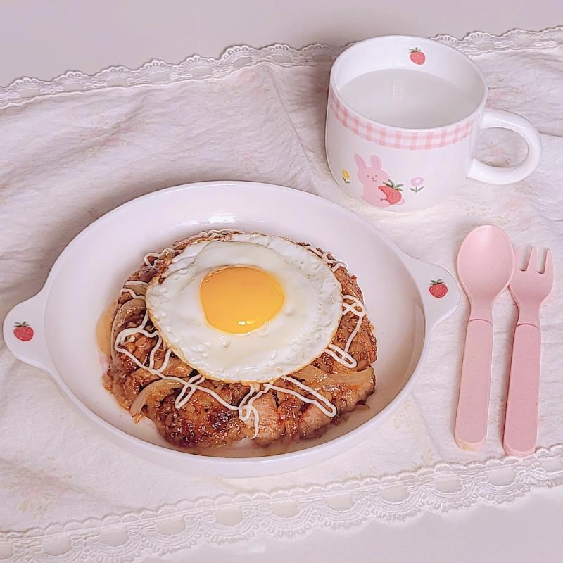 목살필라프🍳 💬 어제 먹고 남은 목살로 목살필라프 만들기🩷