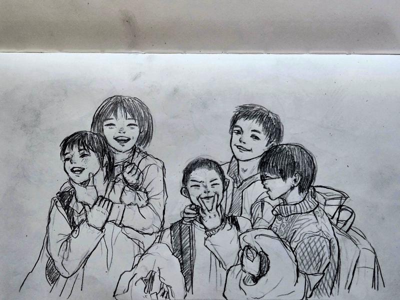 뭔가 단체 사진 그려보고 싶었엉