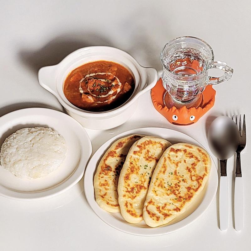 치킨 티카 마살라🍛 난🫓 💬 어제부터 먹고 싶어서 아침부터 부지런히 만든🩷