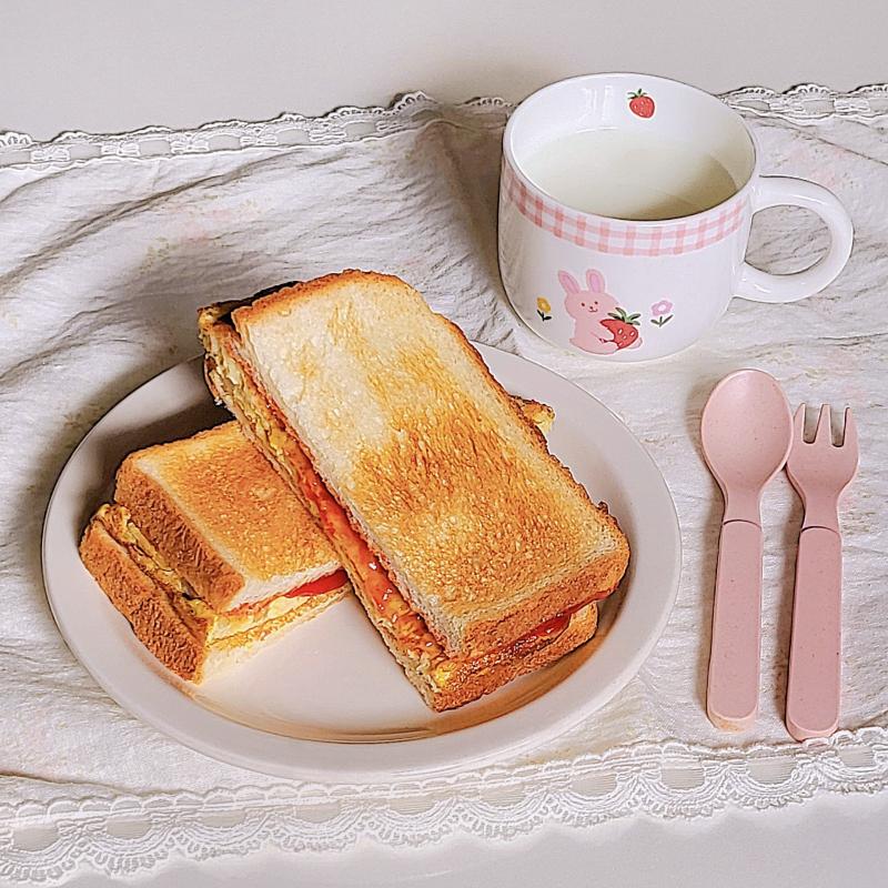 길거리 토스트🥪 우유🥛 💬 빵파티 시작🩷길거리 토스트는 언제 먹어도 마싯군