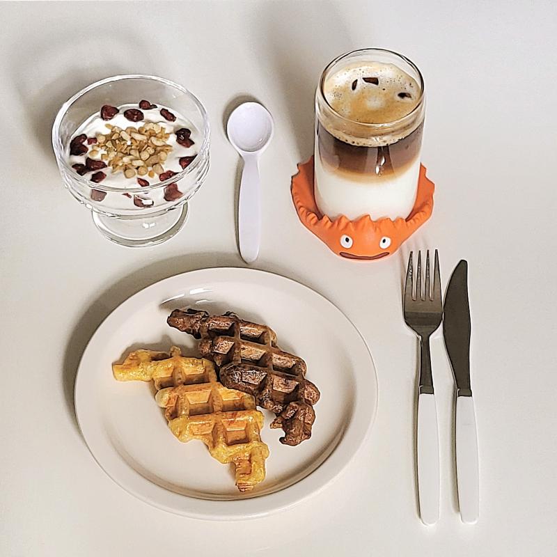 라이스페이퍼 크로플🥐 그릭요거트🫙 돌체라떼☕️ 💬 오랜만에 브런치🍽