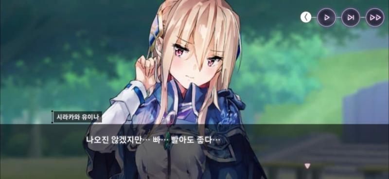 12금 게임에서 인기투표 1위 캐릭터가 자기 가슴 빨라고 하는 대사가 나오네 어지럽다