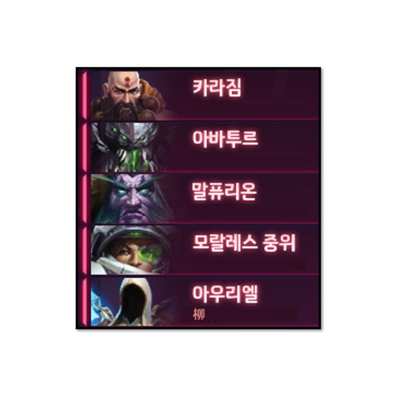 레전드 4힐+아바 조합