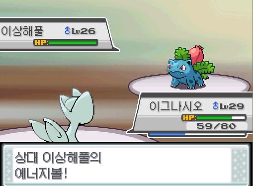 땃쥐공주 교체! 돌아와! 가랏! 이그나시오! 상대 이상해풀의 에너지볼! 효과가 별로인듯하다. 이그나시오는 무엇을 할까? >>775 싸운다: 화염