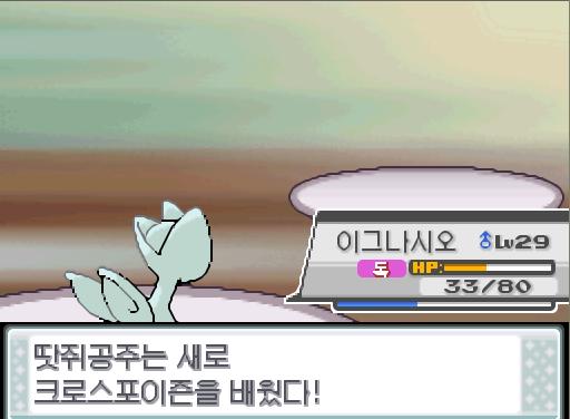 땃쥐공주는 포이즌테일을 잊고 크로스포이즌을 배웠다! "오오. 진심이로군!" 포켓몬 트레이너 연가람은 신사 카넬과의 승부에서 승리했다.