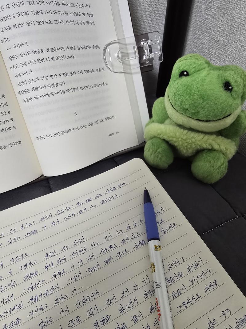 오랜만에 필사~ 얇은 볼펜으로 적으니까 악필 너무 티남