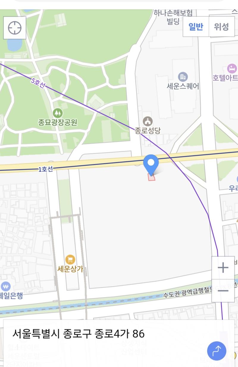 종로4가 86이 있긴 한데 공사장인듯