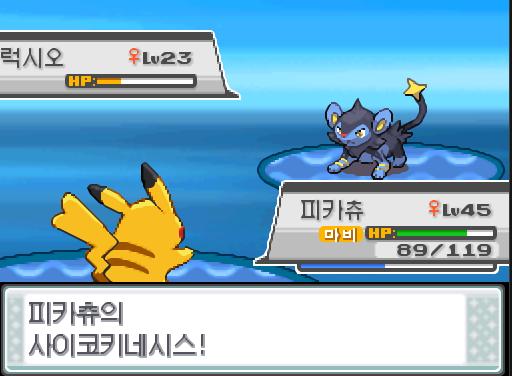 야생 럭시오의 번개 펀치! 효과가 별로인 듯 하다. 피카츄의 사이코키네시스! 피카츄는 무엇을 할까? >>826 싸운다: 사이코키네시스9/눈사태1