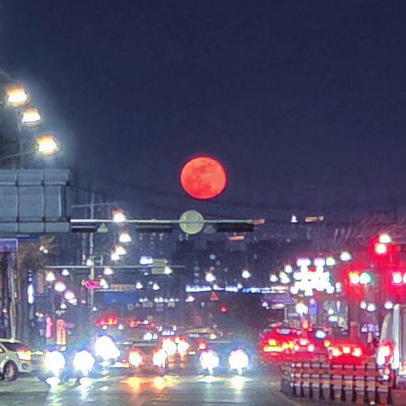 그리고 오늘 보름달!!🌕왜인지는 모르겠지만 낮고 크고 붉었당