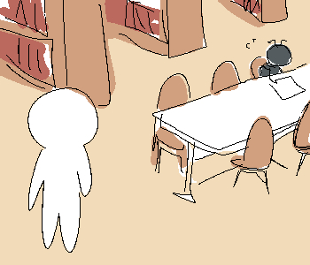 ⚊ 도서관에 왔다. ▼ ⚊ 안쪽 열람석에 익숙한 얼굴이 보였다. ▼ ⚊ 개미였다. ▼