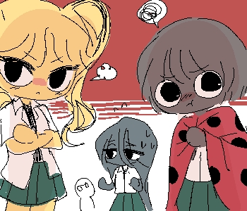 [나비] 『음. 예쁘긴 한데,』 [나비] 『너무 색이 튀는 것 같아.』 [무당벌레] 『뭐?!』 [무당벌레] 『이상해?』 [나비] 『그건 아니고,