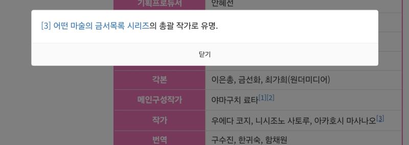 정확히 말하면 사랑의 하츄핑이라는 극장판 각본가가 요스가노소라 비공인전대 아키바레인저 마니악한 작품 각본 많이 맡았음 물론 가면라이더나 늑대와 향신료같이 비교적 양지쪽도 맡긴