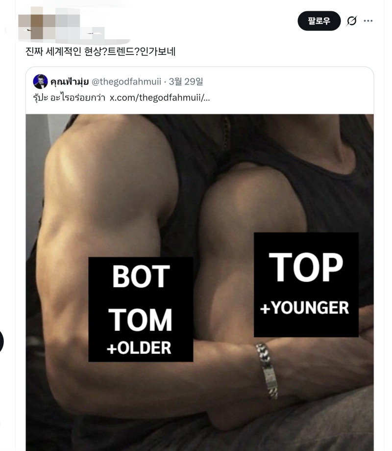 이런 유행 빨리 없어졌으면 좋겠다 이제 전세계적인 트렌드니까 떡대수충들 피해자코스프레 그만하고 취좆 받아들여