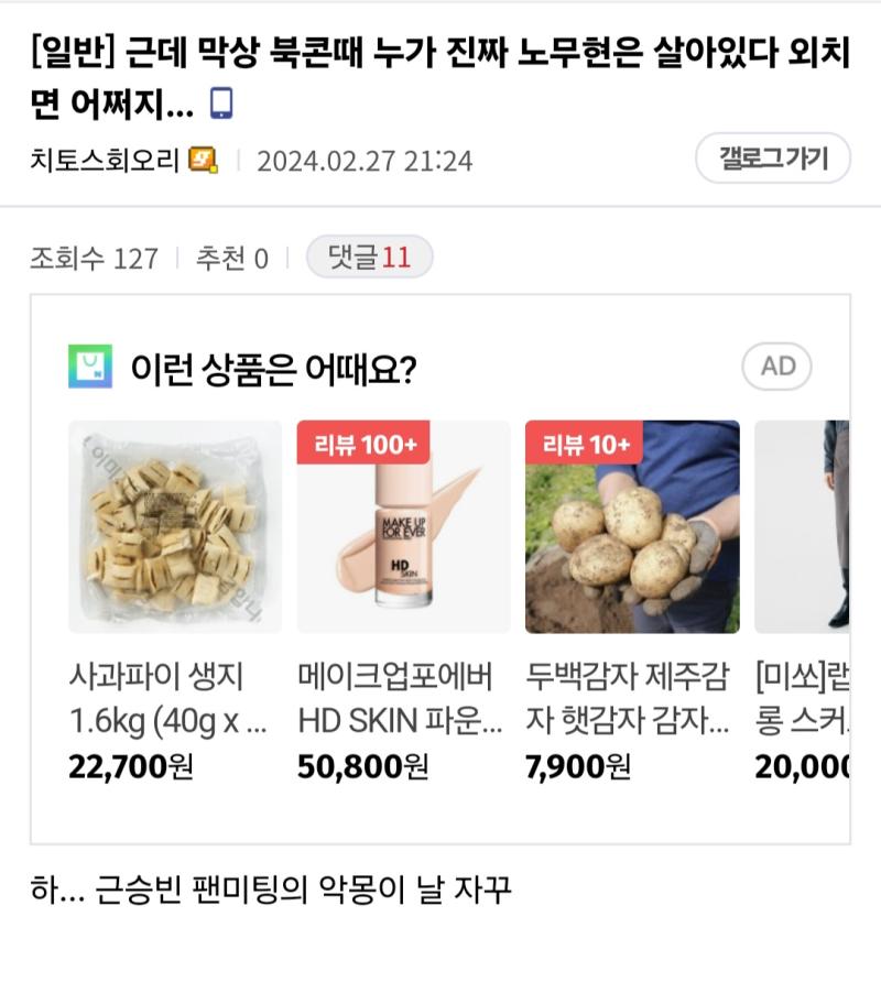 일베 관련 발언