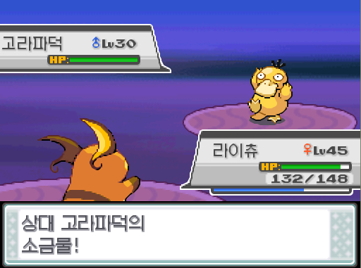 땃쥐공주 교대 돌아와 가랏 라이츄 상대 고라파덕의 소금물 라이츄는 무엇을 할까 싸운다 사이코키네시스 눈사태 볼트태클 구멍파기 포켓몬 Lv 땃쥐공주 Lv 탕탕이 Lv 빌런트 Lv