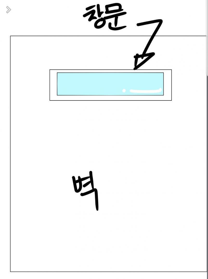 감방 컨셉의 좁고 창문