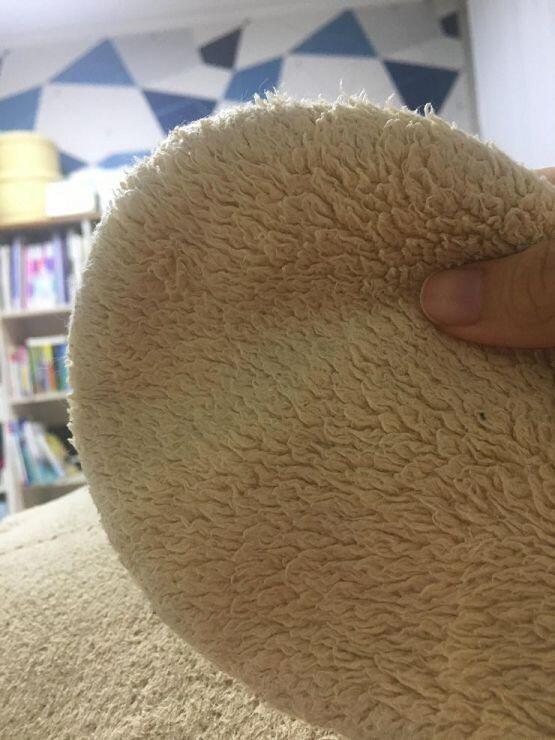 우리 인형 왼쪽귀 자세히 보니까 고양이털이 엄청 많이 붙어있네