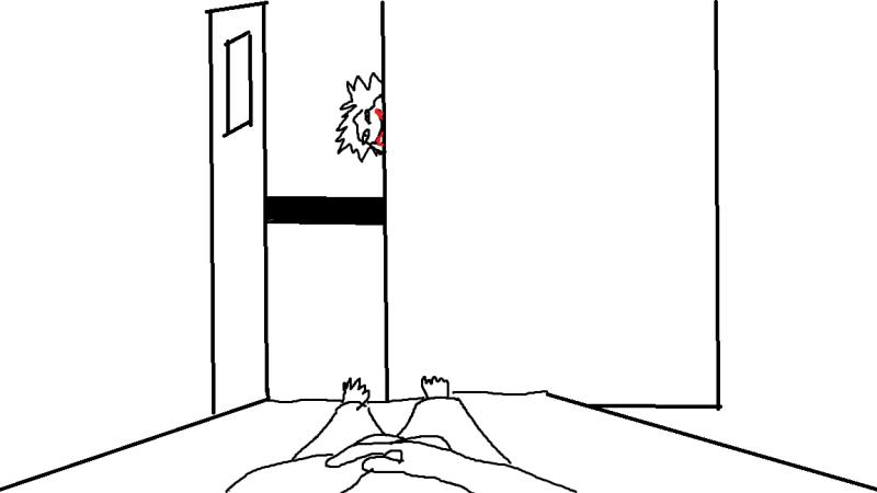 머리는 가위로 누가 강제로 자른 것처럼 삐죽삐죽하고 입은 귀까지 찢어져있었어 대충 이렇게 생겼어 사진주의