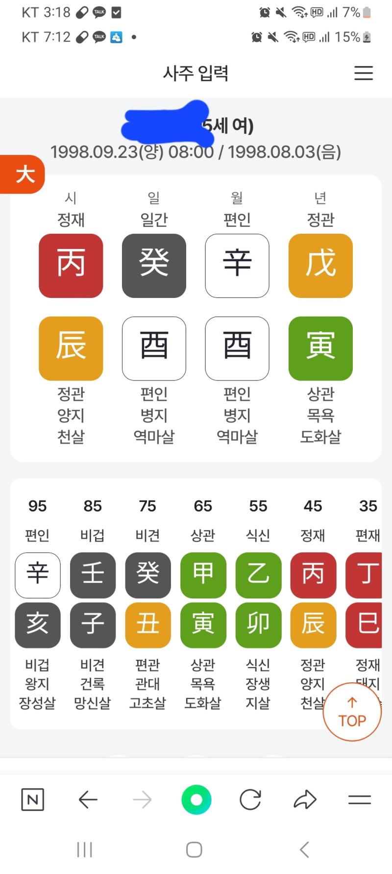 저의 사주 봐주실분