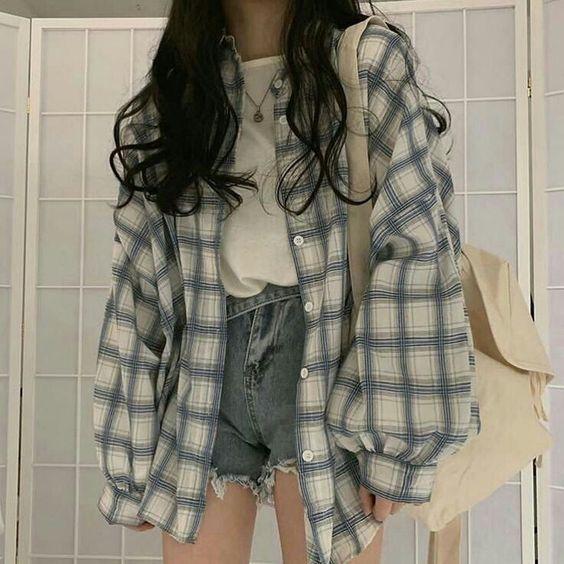 체크셔츠도 코디 잘하면 이뿌