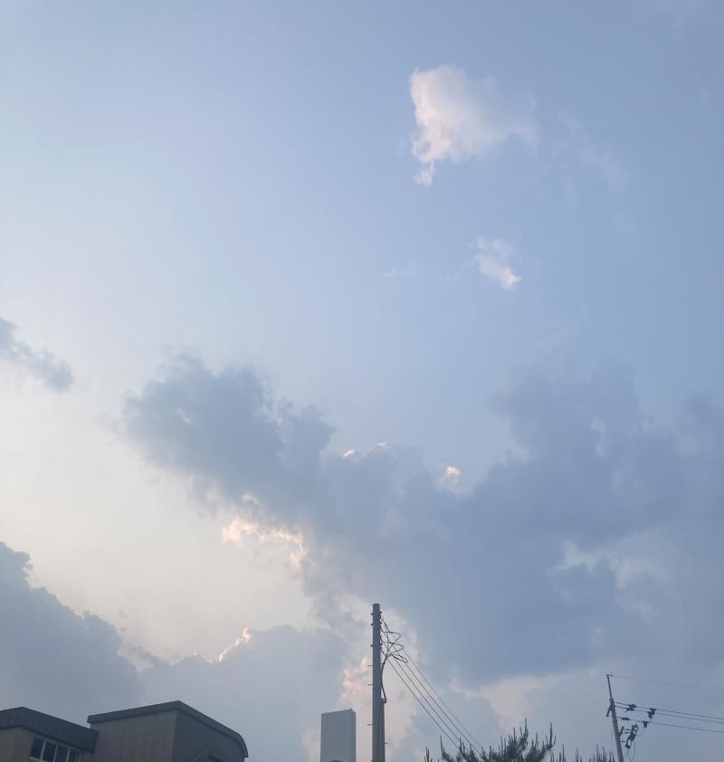 하늘이 예뻤다 역시 맛에 살아가는 거지 근데 카메라가 아름다움을 온전히 담기엔 부족한가보다 몽환적인 특유의 느낌이 나지 않아서 아쉬워 부드럽게 깔리는 Lauv의 노래까지 있으면