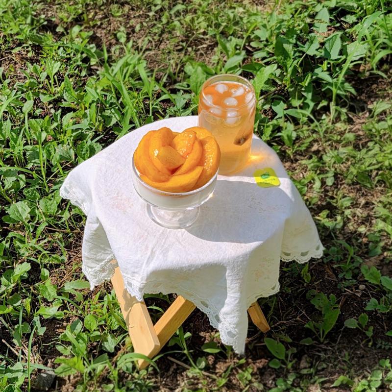 복숭아 빙수 납작복숭아차 올해 마지막 복숭아