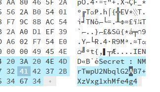 Secret NMrTwpU NbqlG AB XzVxg xhMfe 찾았다 원본 이미지를 Hex편집기에 넣으면 마지막 줄에 숨겨져 있는 문장을 찾을 있어