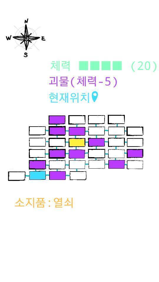 남쪽으로 왔습니다 서쪽에 잠겨있는 문이 있습니다