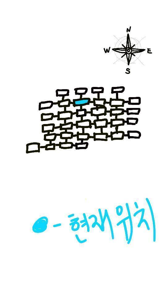 잘하셨습니다 이곳에도 뭔가 있습니다 자세히 살펴보니 괴물들이 있는 위치를 표시한 지도군요 조심하십시요 방은 괴물이 들어옵니다