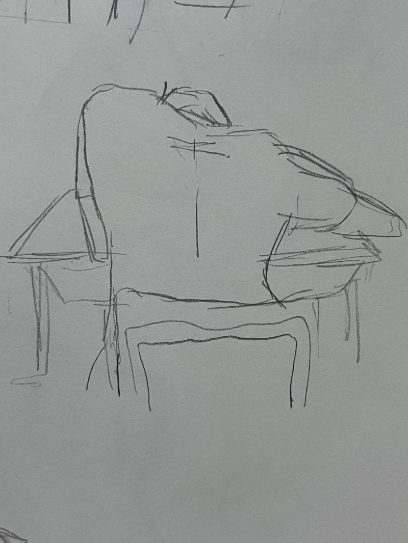 일단 이거는 학교에서 교과서랑 앞에 앉은 보면서 크로키한거
