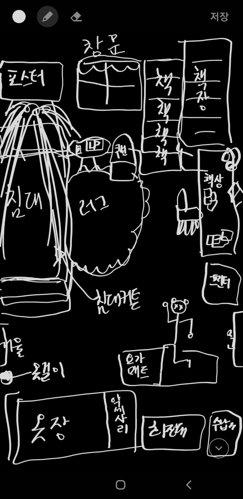 무직 내방 이쁘다고 깨끗하다고 근데 그림을 그린다고 암튼 요가하기 좋다고 같이 하자고