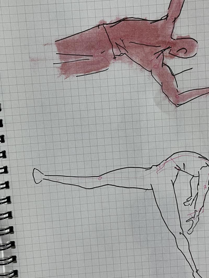 이건 무용수 크로키한거 근데 보여 얼굴 쓸데없이 엄청 작게 해놓은거 어쨌든 얘네가 한두달 그림이니까 오늘부터 공부다시해볼게