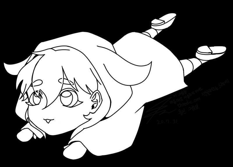 오늘 그린 그림인데 칠하고 싶은 사람 칠해보라고 가져왔다