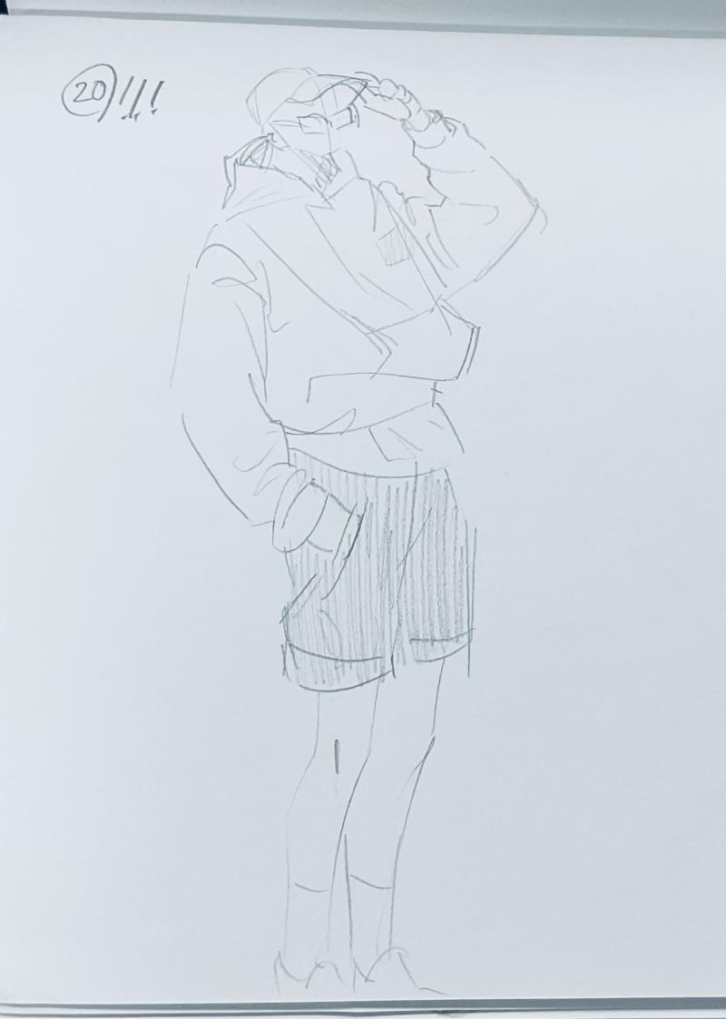 목표였던 손그림 적응기랍시고 시간을 쟀더니 고작 갖고 하루종일 크로키만