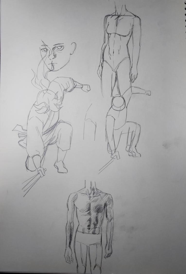 일차 오늘은 크로키다운 크로키는 많이 했다 인체공부를 많이